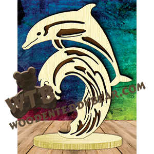 Dolphin #2 on Base | Fretwork Scroll Saw Pattern | Wooden Teddy Bear