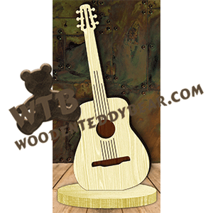 Guitar on Base | Fretwork Scroll Saw Pattern | Wooden Teddy Bear