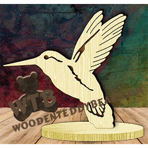 Hummingbird on Base | Fretwork Scroll Saw Pattern | Wooden Teddy Bear