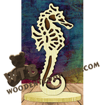 Seahorse on Base | Fretwork Scroll Saw Pattern | Wooden Teddy Bear