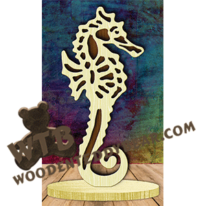 Seahorse on Base | Fretwork Scroll Saw Pattern | Wooden Teddy Bear