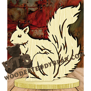 Squirrel on Base | Fretwork Scroll Saw Pattern | Wooden Teddy Bear