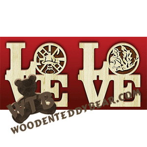 Love Firefighter | Fretwork Scroll Saw Pattern | Wooden Teddy Bear