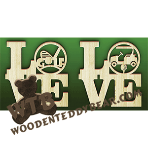 Love Golf | Fretwork Scroll Saw Pattern | Wooden Teddy Bear