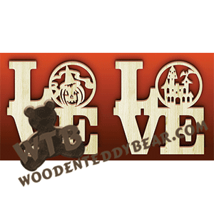 Love Halloween | Fretwork Scroll Saw Pattern | Wooden Teddy Bear