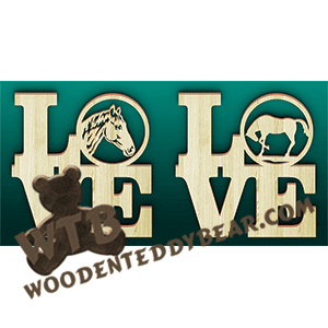 Love Horses | Fretwork Scroll Saw Pattern | Wooden Teddy Bear