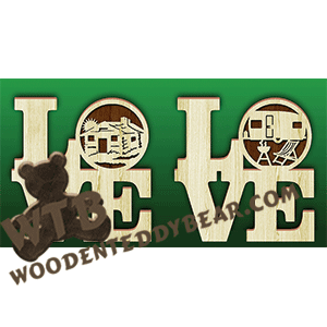 Love Retirement | Fretwork Scroll Saw Pattern | Wooden Teddy Bear