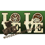 Love U.S. Army | Fretwork Scroll Saw Pattern | Wooden Teddy Bear