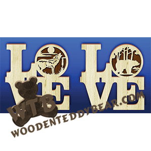 Love Wildlife | Fretwork Scroll Saw Pattern | Wooden Teddy Bear