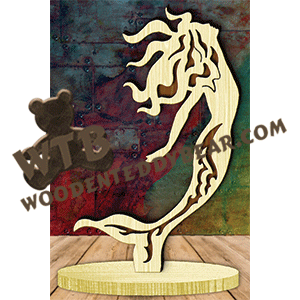 Mermaid on Base | Fretwork Scroll Saw Pattern | Wooden Teddy Bear
