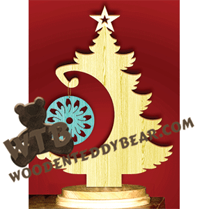 Ornament Tree #12 | Fretwork Scroll Saw Pattern | Wooden Teddy Bear