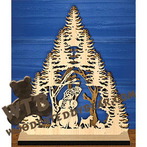 Snowman Tree | Fretwork Scroll Saw Pattern | Wooden Teddy Bear