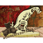 Ceratosaurus on Base | Fretwork Scroll Saw Pattern | Wooden Teddy Bear