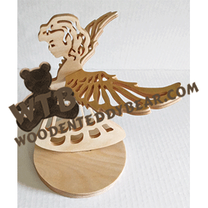 Slotted Angel #1 | Fretwork Scroll Saw Pattern | Wooden Teddy Bear