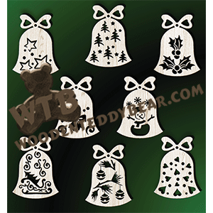 Bell Ornaments #3 | Fretwork Scroll Saw Pattern | Wooden Teddy Bear