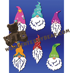 Gnome Ornaments | Fretwork Scroll Saw Pattern | Wooden Teddy Bear