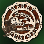 Merry Christmas Plaque #2 | Fretwork Scroll Saw Pattern | Wooden Teddy Bear