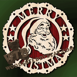 Merry Christmas Plaque #16 | Fretwork Scroll Saw Pattern | Wooden Teddy Bear