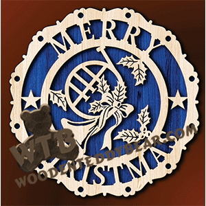 Merry Christmas Plaque #18 | Fretwork Scroll Saw Pattern | Wooden Teddy Bear