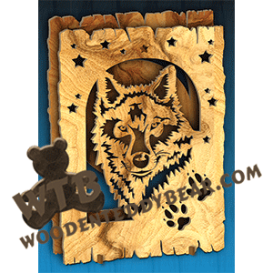 Two Layered Rustic Wood Slab #3 | Fretwork Scroll Saw Pattern | Wooden Teddy Bear