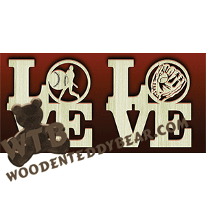 Love Baseball | Fretwork Scroll Saw Pattern | Wooden Teddy Bear