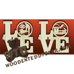Love Construction | Fretwork Scroll Saw Pattern | Wooden Teddy Bear
