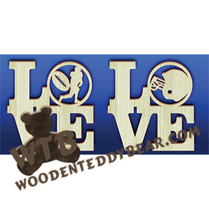 Love Football | Fretwork Scroll Saw Pattern | Wooden Teddy Bear