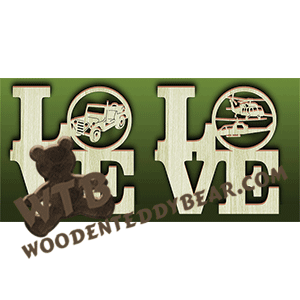 Love Military | Fretwork Scroll Saw Pattern | Wooden Teddy Bear