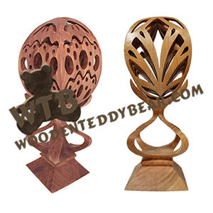 Compound Cut Eggs on Stands #1 | Fretwork Scroll Saw Pattern | Wooden Teddy Bear