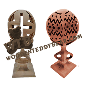 Compound Cut Eggs on Stands #3 | Fretwork Scroll Saw Pattern | Wooden Teddy Bear