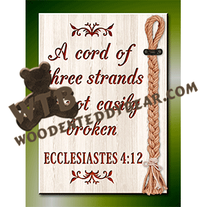 A Cord of Three Strands | Fretwork Scroll Saw Pattern | Wooden Teddy Bear