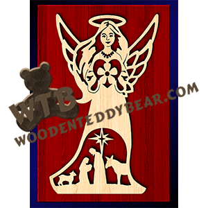 Angel Nativity | Fretwork Scroll Saw Pattern | Wooden Teddy Bear