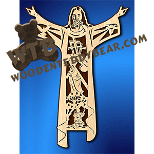 Christ is Risen | Fretwork Scroll Saw Pattern | Wooden Teddy Bear