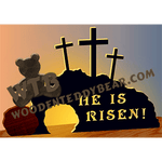 He is Risen Tomb #2 | Fretwork Scroll Saw Pattern | Wooden Teddy Bear