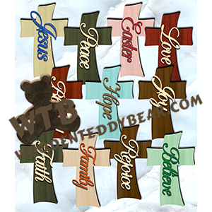 Curved Cross Set #1 | Fretwork Scroll Saw Pattern | Wooden Teddy Bear