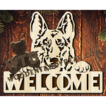 German Shepherd Welcome | Fretwork Scroll Saw Pattern | Wooden Teddy Bear