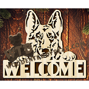 German Shepherd Welcome | Fretwork Scroll Saw Pattern | Wooden Teddy ...
