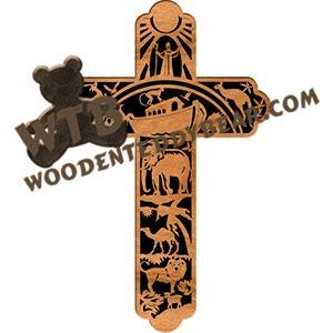 Noah's Ark Cross fretwork scroll saw pattern |The Wooden Teddy Bear