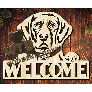 Labrador Welcome | Fretwork Scroll Saw Pattern | Wooden Teddy Bear