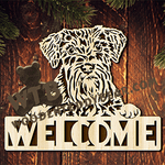 Miniature Schnauzer Welcome | Fretwork Scroll Saw Pattern | Wooden Teddy Bear