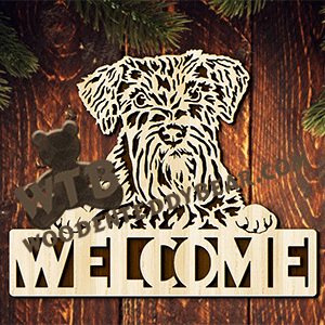 Miniature Schnauzer Welcome | Fretwork Scroll Saw Pattern | Wooden Teddy Bear