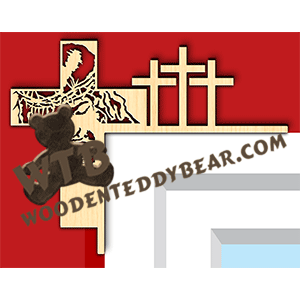 Decorative Corner - Easter #3 | Fretwork Scroll Saw Pattern | Wooden Teddy Bear