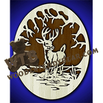 Deer in the Water #2 | Fretwork Scroll Saw Pattern | Wooden Teddy Bear