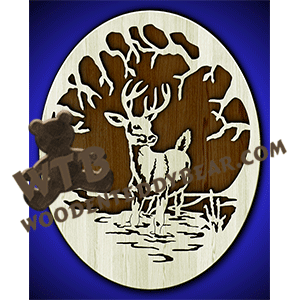 Deer in the Water #2 | Fretwork Scroll Saw Pattern | Wooden Teddy Bear