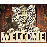 Yorkshire Terrier Welcome | Fretwork Scroll Saw Pattern | Wooden Teddy Bear