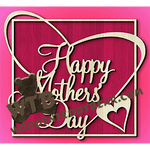 Happy Mother's Day Plaque | Fretwork Scroll Saw Pattern | Wooden Teddy Bear