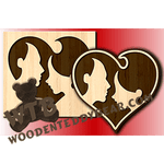 Heart Silhouettes | Fretwork Scroll Saw Pattern | Wooden Teddy Bear
