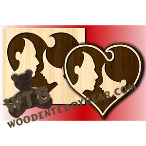 Heart Silhouettes | Fretwork Scroll Saw Pattern | Wooden Teddy Bear