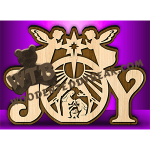 Joy Nativity | Fretwork Scroll Saw Pattern | Wooden Teddy Bear