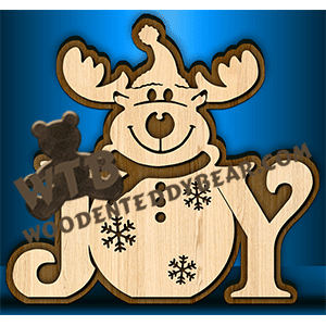 Joy Reindeer | Fretwork Scroll Saw Pattern | Wooden Teddy Bear